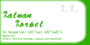 kalman korpel business card